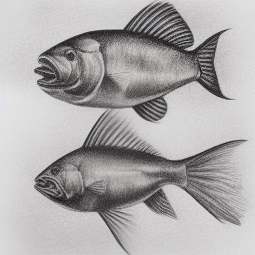 14715-252221785-pencil drawing of preistoric big fishes.webp